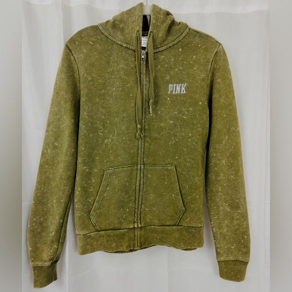 Victoria’s Secret - PINK CLASSIC FULL ZIP FRONT HOODIE IN Green Heritage… - Picture 2 of 7